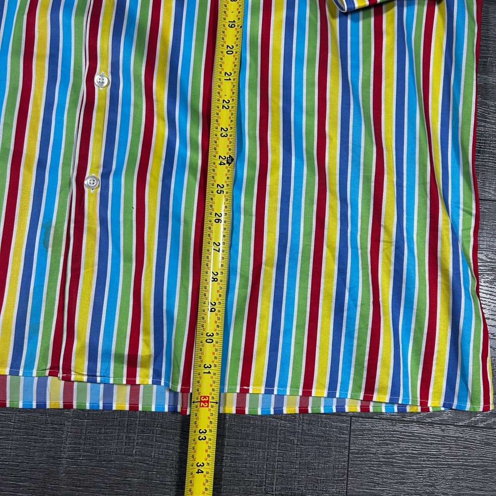 Solemare Maus & Hoffman Mens XXL Button Down Shirt Multi Color Stripe Italy 0380 - Picture 5 of 7